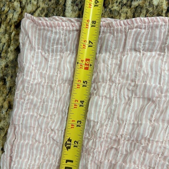 Anthropologie Cloth & Stone Pink-White Striped Mini Wrap Skirt Size M - Picture 9 of 10